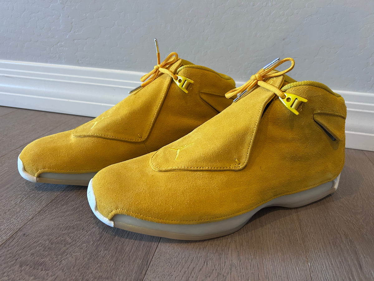 エアジョーダン18 イエロー Nike Air Jordan 18 XVIII size 7.5. Yellow Ochre Suede. AA2494-701