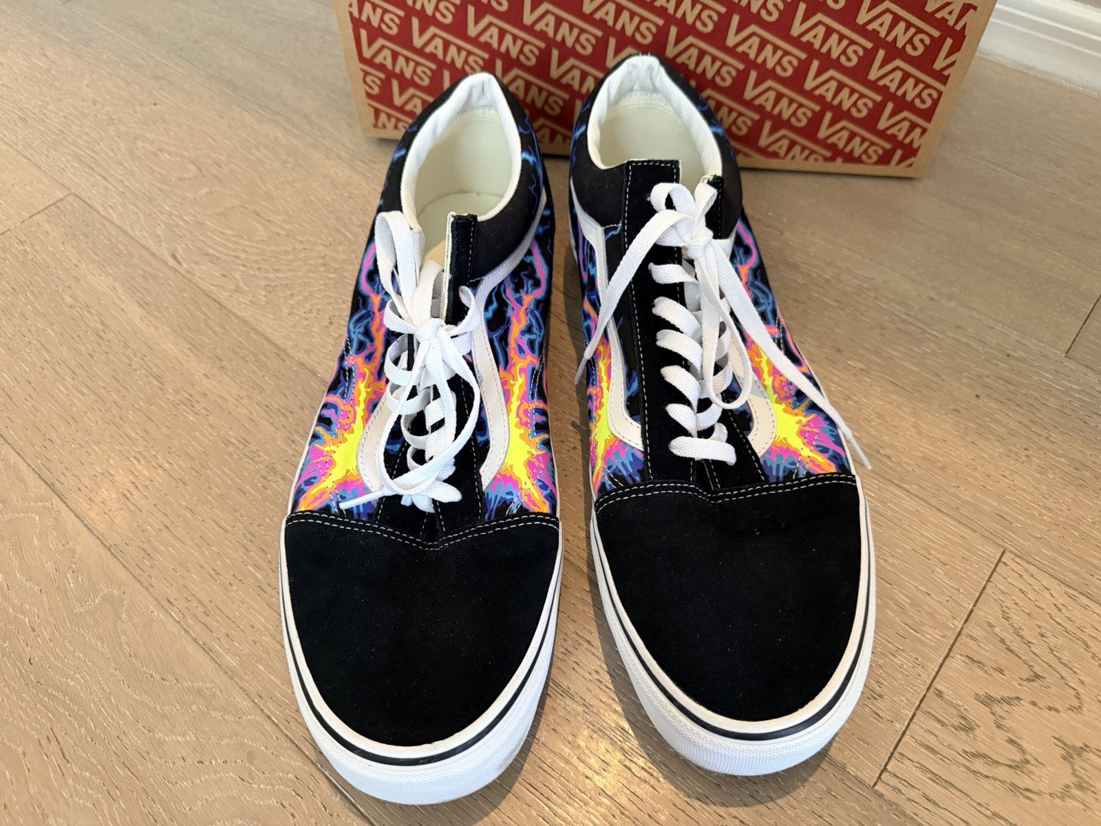 Size 15 - Vans Old Skool Black - New Electric Flame