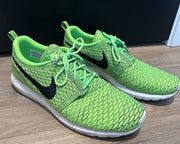 Nike Flyknit Rosherun- Volt/Black-Electric Green- Dark Grey size 15