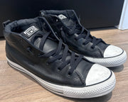 Converse Midtop Leather Black Size 14