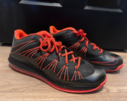 Nike Lebron X Low Black Total Crimson size 15